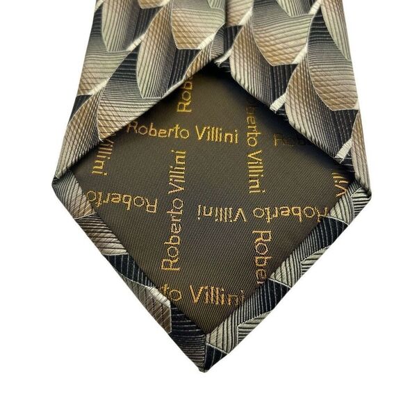 ROBERTO VILLINI Contour Men's 100% Silk Necktie Designer Geometric Striped Lot o - Picture 6 of 15